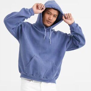 Reclaimed Vintage oversized hoodie in navy overdye - S